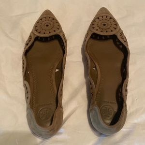 Tory Burch Paisley Cutout Flats Nude Beige Tan 8